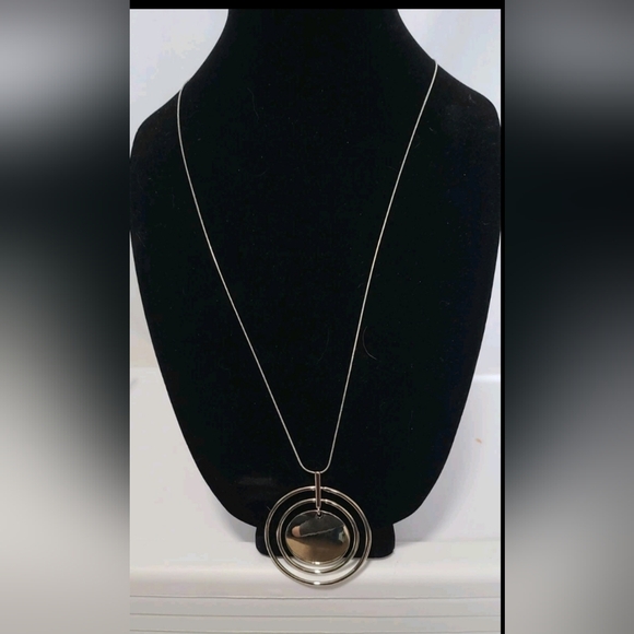 Charter Club Silver Circle Pendant Necklace - Picture 1 of 7